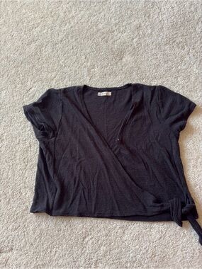 Madewell Wrap Short Sleeve Crop Top